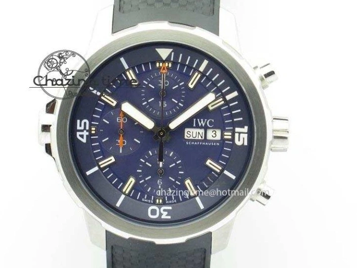 MIROTIME 0201 Aquatimer Chrono IW376803 V6F 1:1 Best Edition Blue Dial On Rubber Strap A WellDesigned 7282